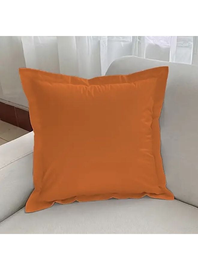 Orange Square Pillow Cover Pair 19 69 Inch Solid Color Decorative Cushion Case For Sofa Bedroom Office - Image 4